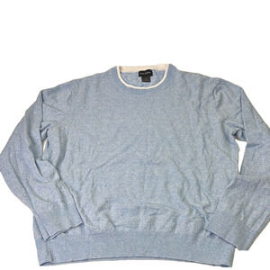 Club Monaco Men's Pastel Blue Linen Blend Crewneck Sweater